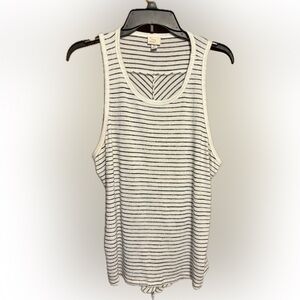 A New Day Cream and Black Striped Scoop Neck Tank Top